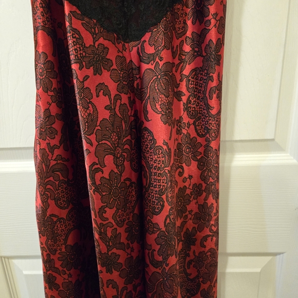 Victoria's Secret Red and Black Lace Slip Dress - Picture 5 of 12